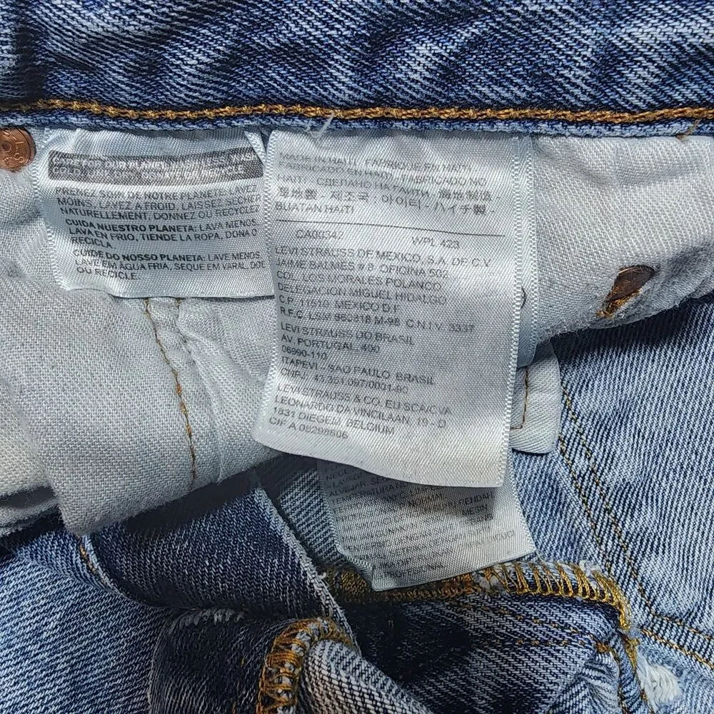 Levi's 501 Straight Fit Button Fly Medium Wash Men's Blue Jeans Size 36x30